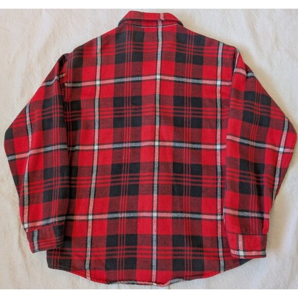 OshKosh Sportswear Vintage Flannel 60s Union Made Red Plaid Cotton Boxy Medium - Picture 3 of 9
